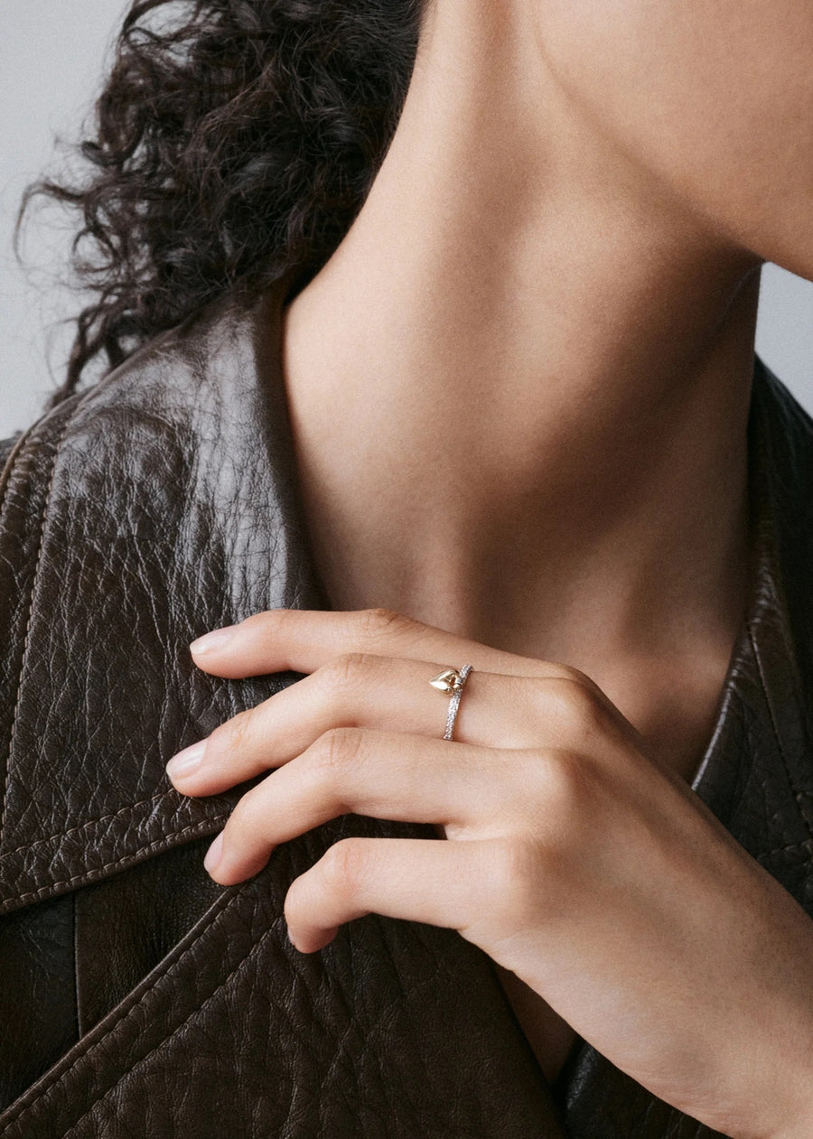Diamond Heart Knocker Ring