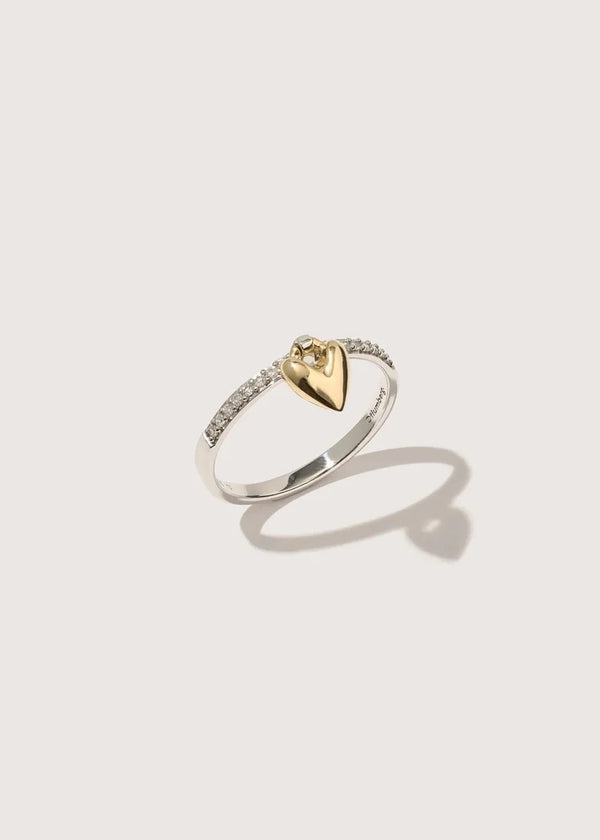 Diamond Heart Knocker Ring