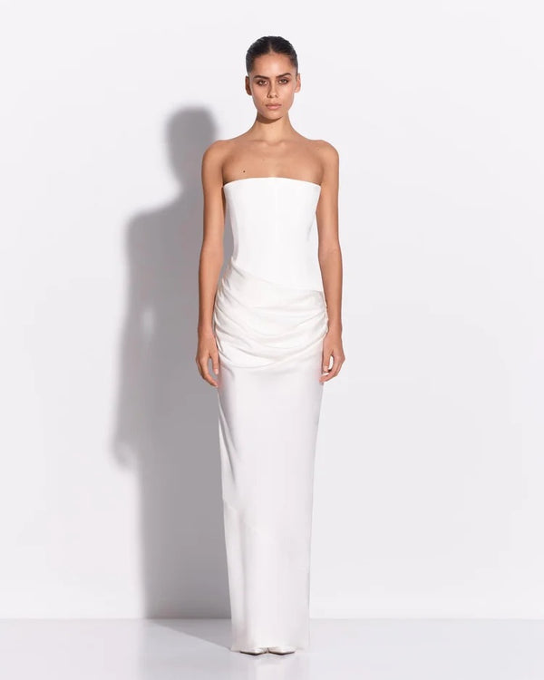 RTW Edit - Strapless Longline Draped Column Gown